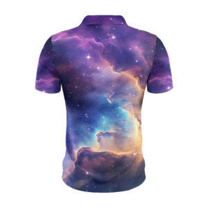 Alternative view of Spiralförmige Gold-Lila Galaxie Poloshirt