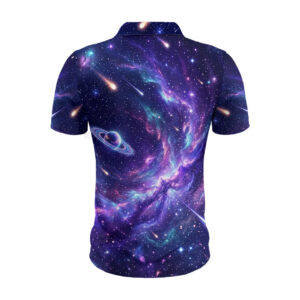 Alternative view of Magischer Neon-Planetenring Poloshirt