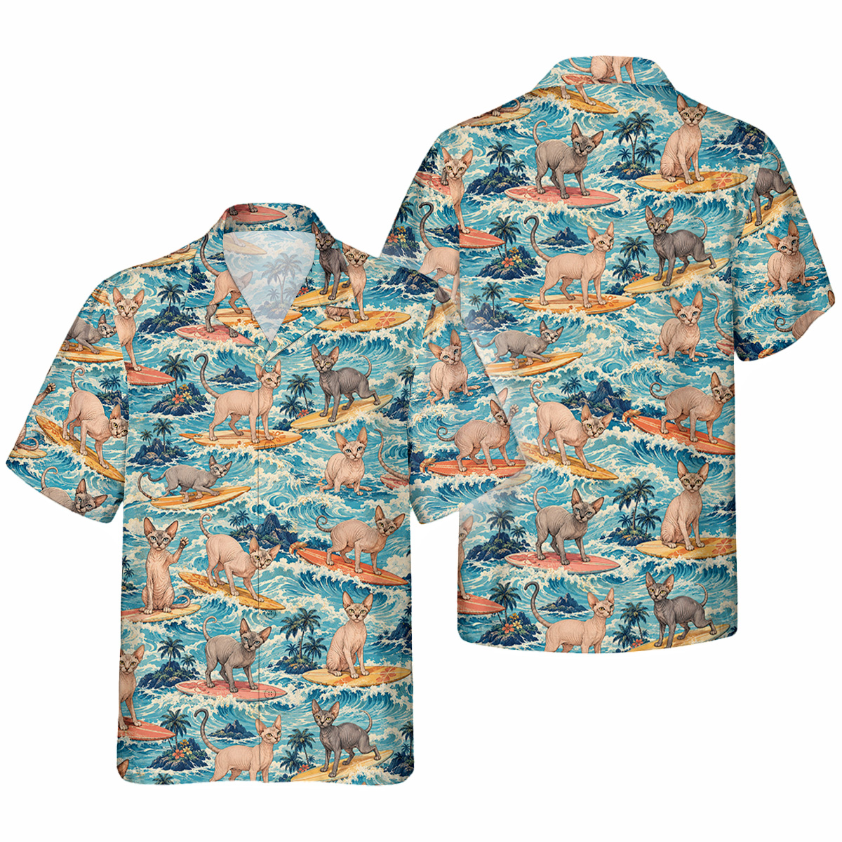 Hawaiihemd Sphynx Katze Hawaiihemd | Hawaii Shirt